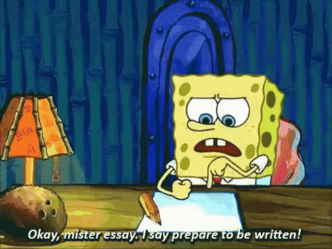 Back To College Essay GIF - Back To College Essay Spongebob GIFs