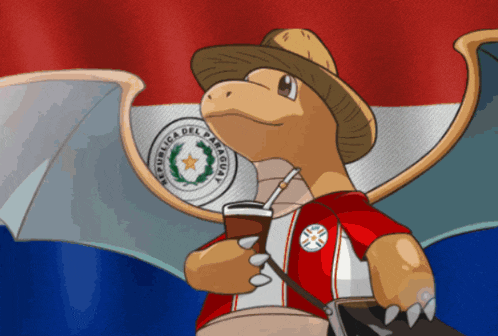 a cartoon character with a hat and a shirt that says republica del paraguay on it