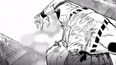 a black and white drawing of a monster with a striped shirt on