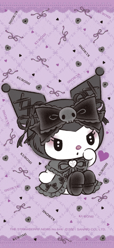 a picture of a cartoon character with the word kuromi on it
