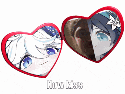 a pair of heart shaped mirrors with the words now kiss on the bottom right