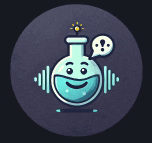 a cartoon illustration of a beaker with a smiling face and a speech bubble above it .