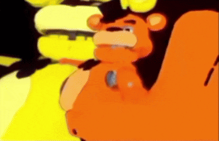 a cartoon of a teddy bear crying next to another teddy bear in a yellow background .