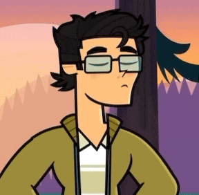 a cartoon of a man wearing glasses and a green jacket