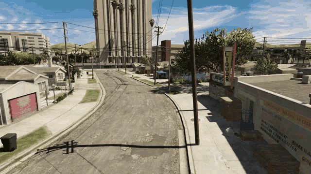 a video game scene with a sign for liquor