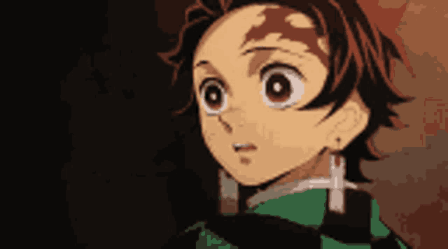 a close up of a cartoon character 's face with a black background