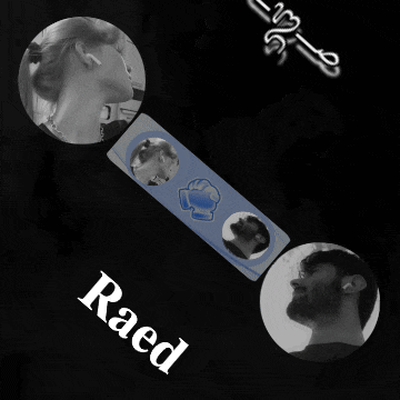 a picture of a man and a woman with the name raed on the bottom