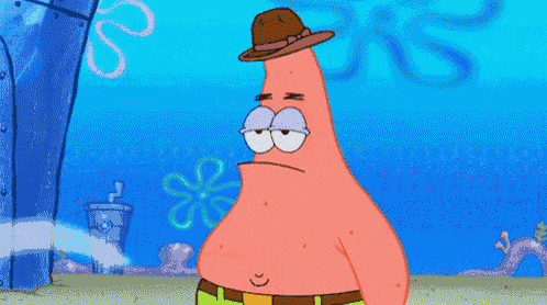 patrick star from spongebob wearing a hat