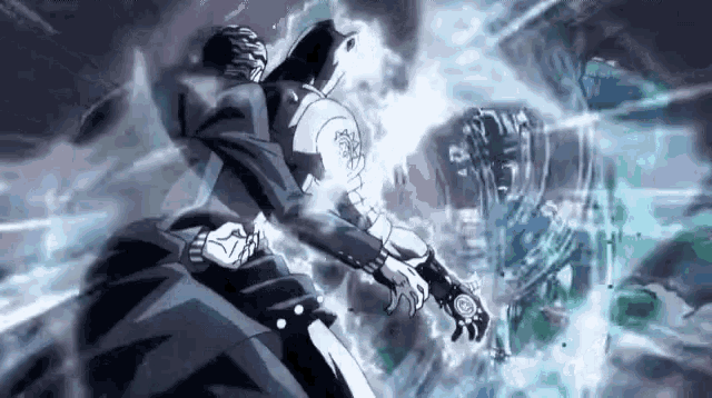 a man in a suit is fighting another man in a suit in a video game .