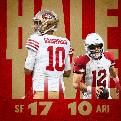 a poster for the sf 17 10 ari shows two football players