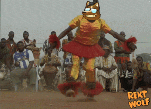 Rekt Wolf Crypto Nft GIF - Rekt Wolf Crypto Nft African Tribal Dance GIFs