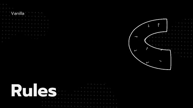 a black background with white dots and the word rules written on it .