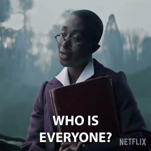 Who Is Everyone Lucienne GIF - Who Is Everyone Lucienne Vivienne Acheampong GIFs