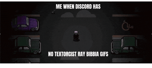a screenshot of a video game that says me when discord has no textorcist ray bibbia gifs