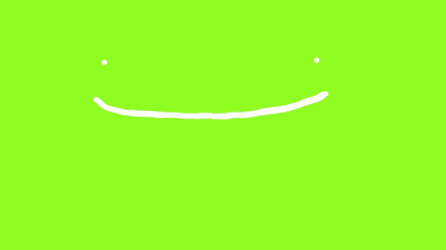 a green smiley face is drawn on a green background