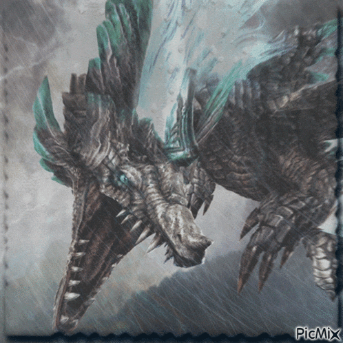 a picture of a dragon with picmix written on it