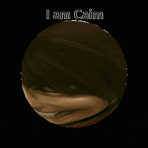 a picture of a person with the words i am caim above them