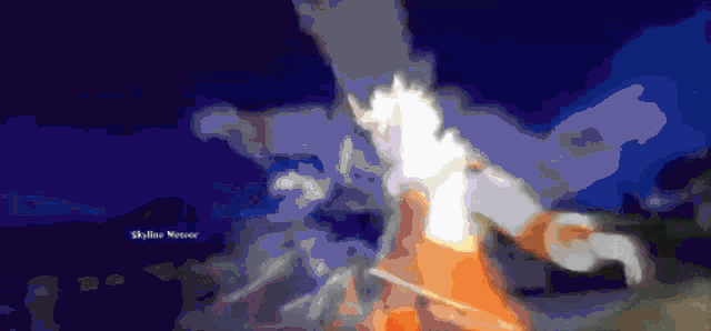 a blurred image of a person with the word skyline written in the bottom right corner