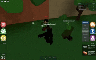 a screenshot of a video game with scary evil guest in the corner