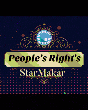 a sign that says people 's right 's star makar on a purple background