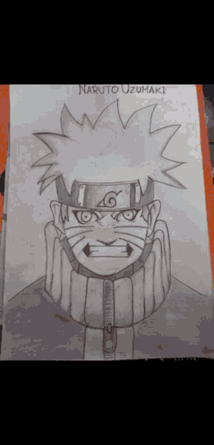 a drawing of naruto uzumaki with a headband