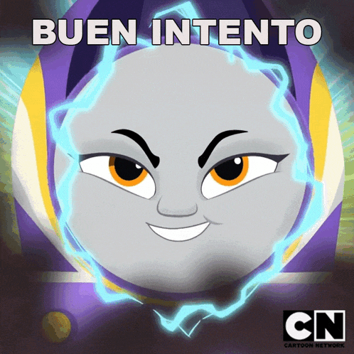 a cartoon character with the words buen intento written above it