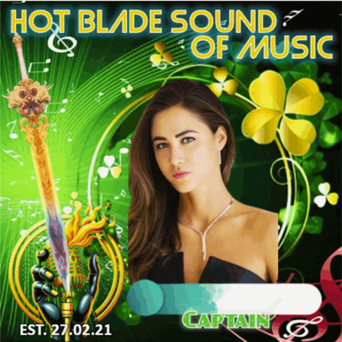 a poster for hot blade sound of music shows a woman