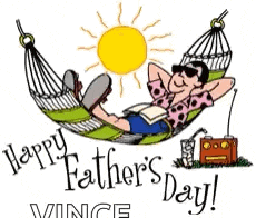 a cartoon of a man laying in a hammock on father 's day