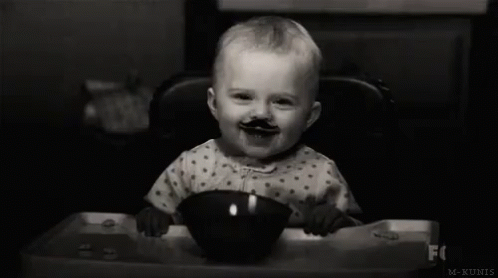 Niño Chico Bebe Riendose Con Bigote GIF - Baby Smiling Mustache GIFs