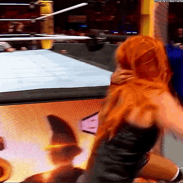 a wrestling match is being broadcasted on the next thing website