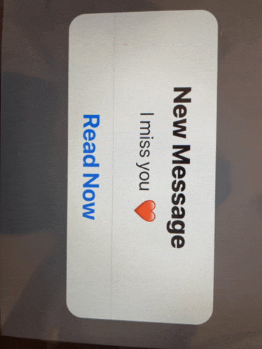 a screen that says i miss you on it