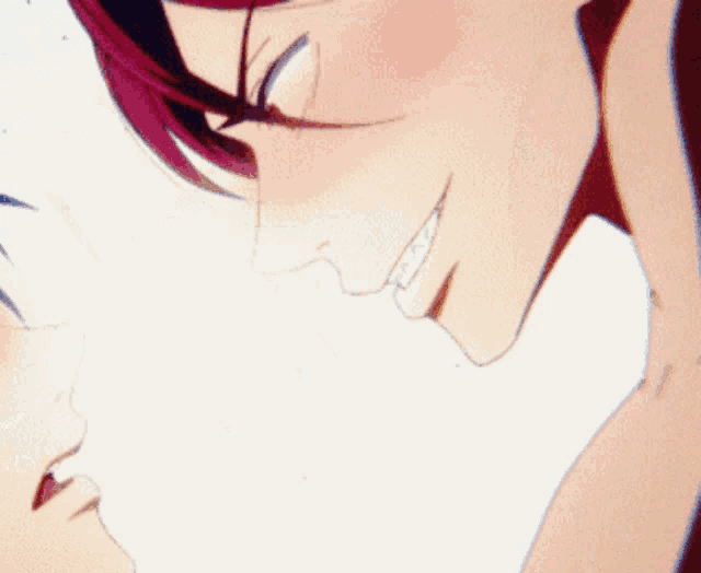 a close up of a person 's face and neck