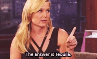 a woman says the answer is tequila and points her finger
