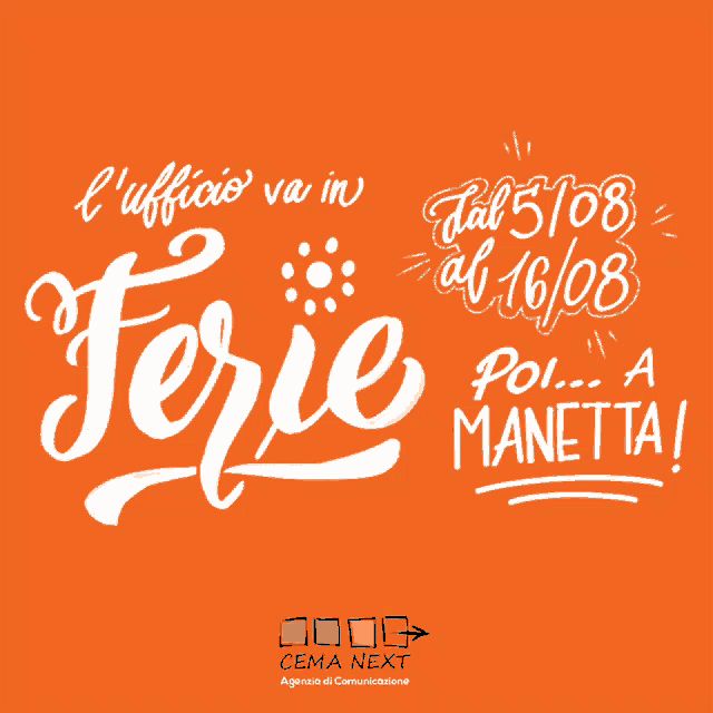 a poster that says l ' ufficio va in ferie on it