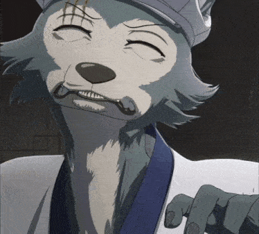 a cartoon drawing of a wolf wearing a chef hat