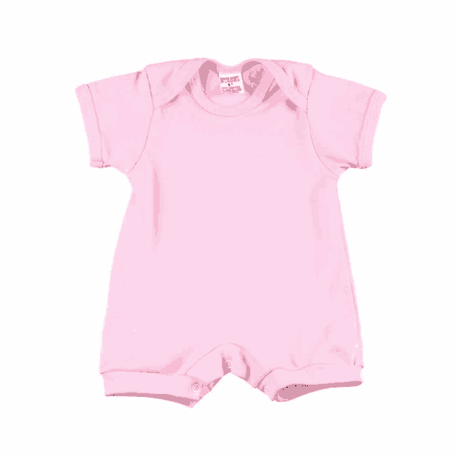 a baby 's pink bodysuit has a label that says ' baby 's first ' on it
