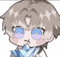 a cartoon character is holding a crystal in his hand .