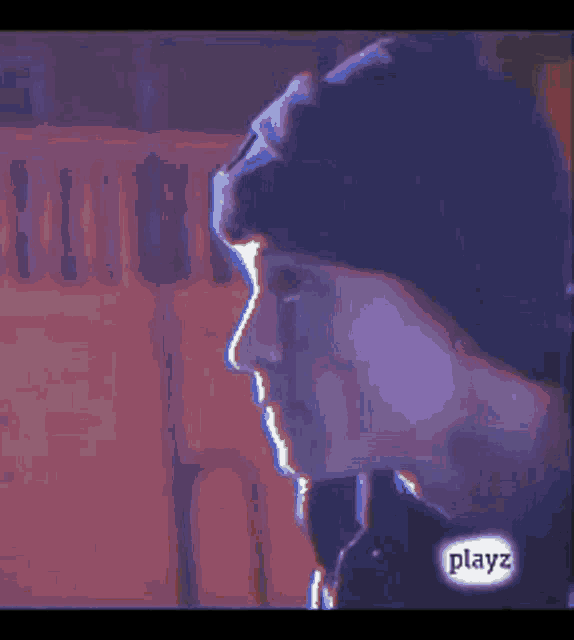 a close up of a person 's face with the word playz on the bottom right .