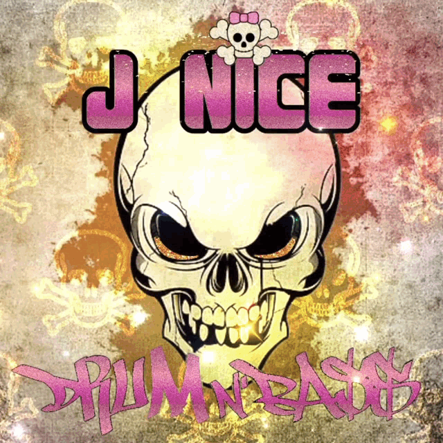 a poster with a skull and the word nice on it