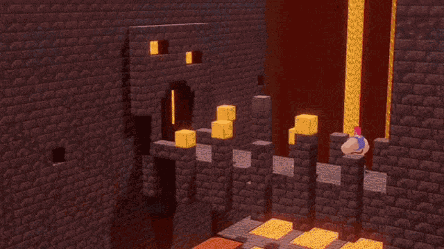 a few blocks in a video game with one that has the letter l on it