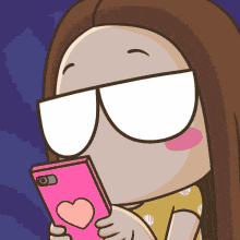 a cartoon woman wearing sunglasses is holding a cell phone
