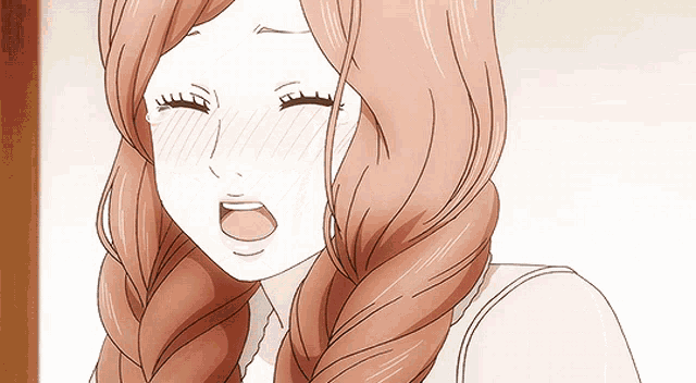 a drawing of a woman with a braided hair making a funny face
