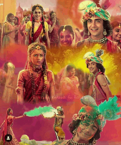 a collage of images with the words make krishna for rajesh at the top