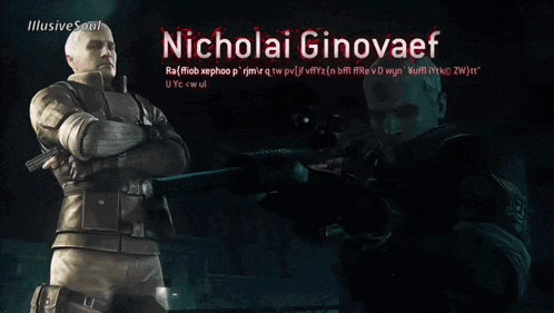 a video game character named nicholai ginovaef is at the top of his game but he is a cruel man with a dark purpose