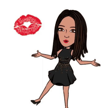 a cartoon of a woman with dreadlocks is smiling and wearing a black tank top .