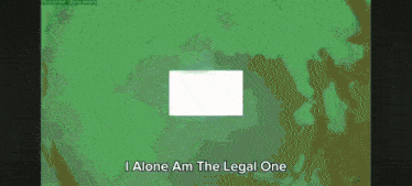 a green background with the words i alone am the legal one on it