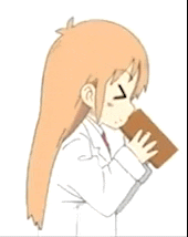 a cartoon of a girl drinking from a cup with her eyes closed