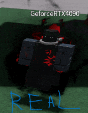 a video game character with the name geforcertx4090 on the top