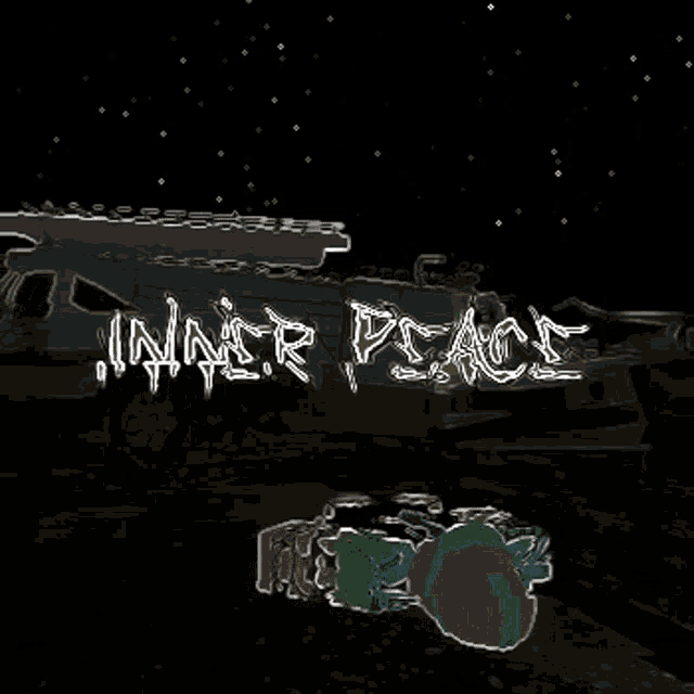 a black background with the words inner peace written in white