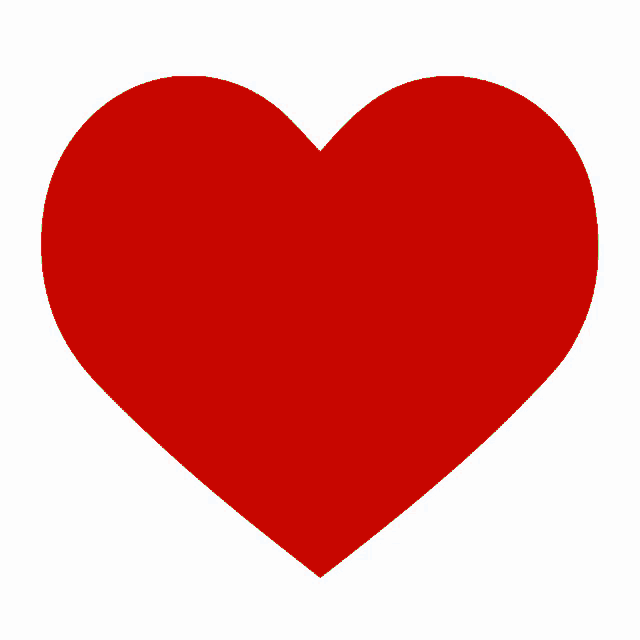 a red heart on a white background with a white border